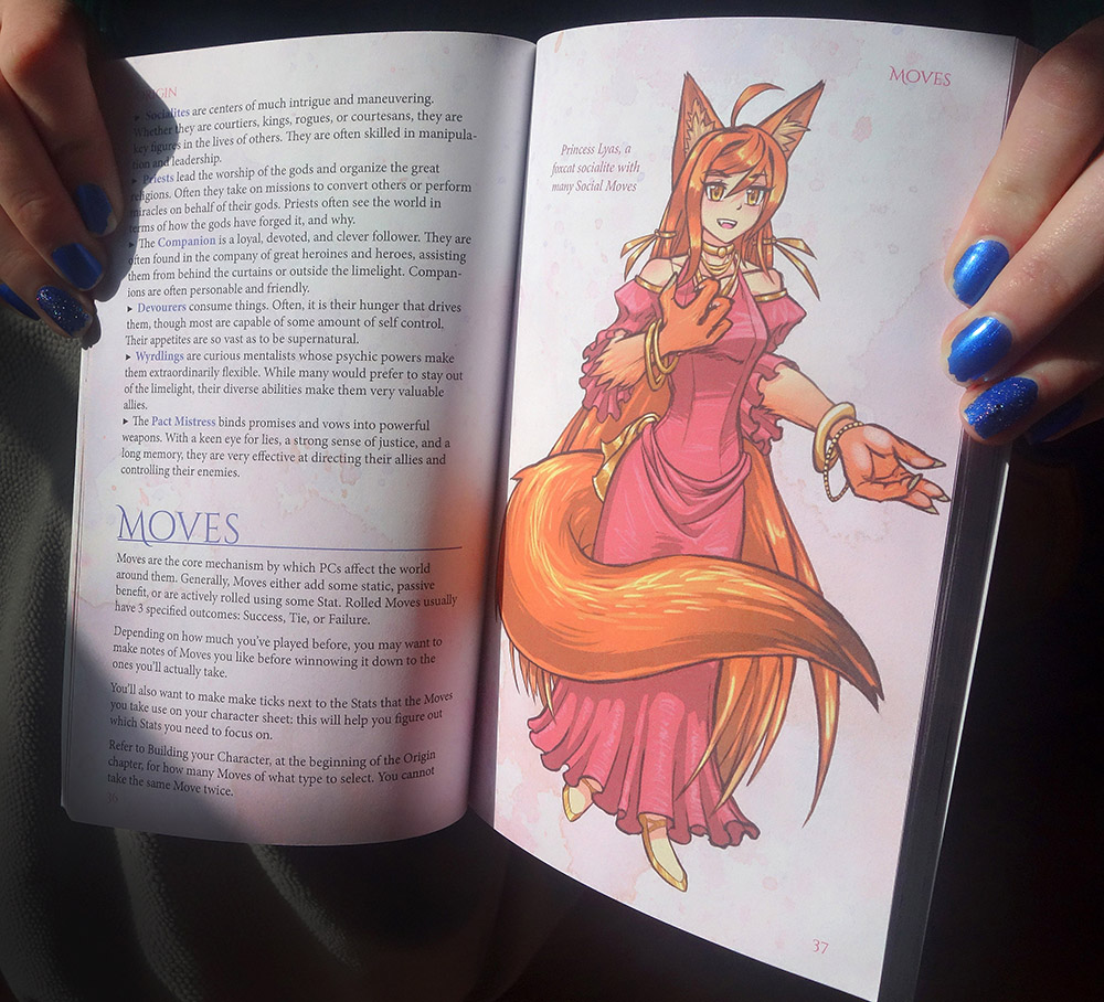 A photo of the printed book, foxcat monstergirl